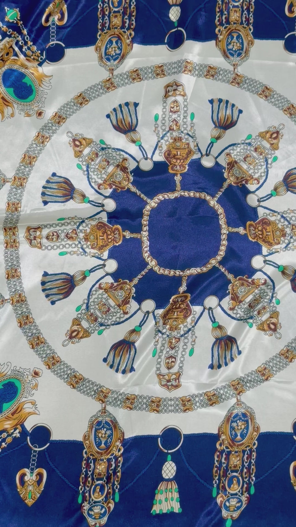 Lux Blue and White Scarf